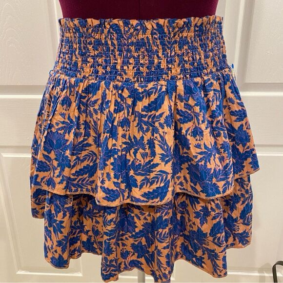 NWT Universal Thread Tiered Skirt Women's Blue Floral Short Ruffle XXL - Picture 2 of 9